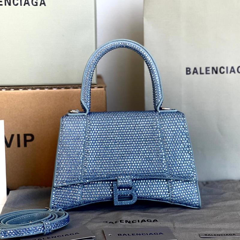 Balenciaga Bags 593546 Full Diamond Aqua Blue